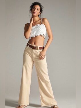 NWOT Anthropologie Pilcro The Annie High-Waist Wide-Leg cropped jeans sz 29